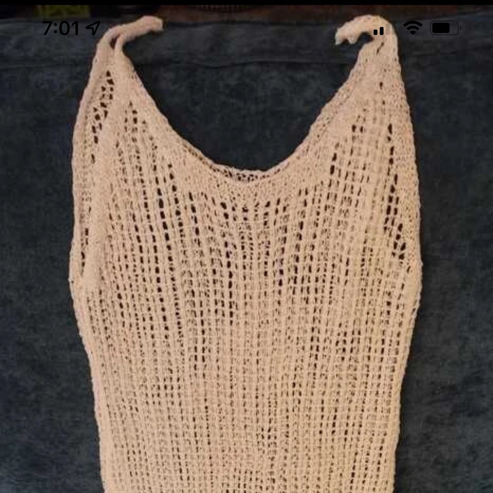 Slit hem open knit cover up